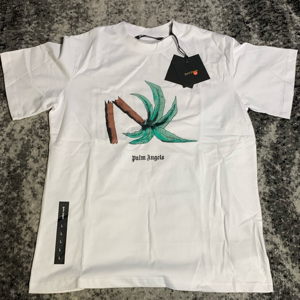 Palm Angels Broken Palm Tree White T-Shirt Men’s Size Large